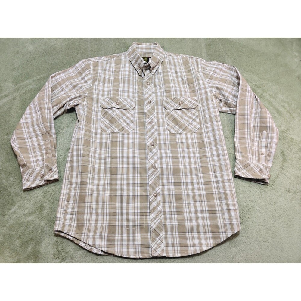 Black Stallion FR Work Shirt Mens Medium Plaid Long Sleeve NFPA 70E ARC 2